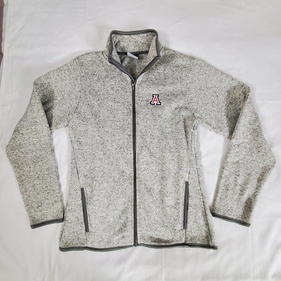 Knights Apparel Tops - Knighs Appareal University of Arizona Womens Gray Full Zip Sweater Jacket Sz L